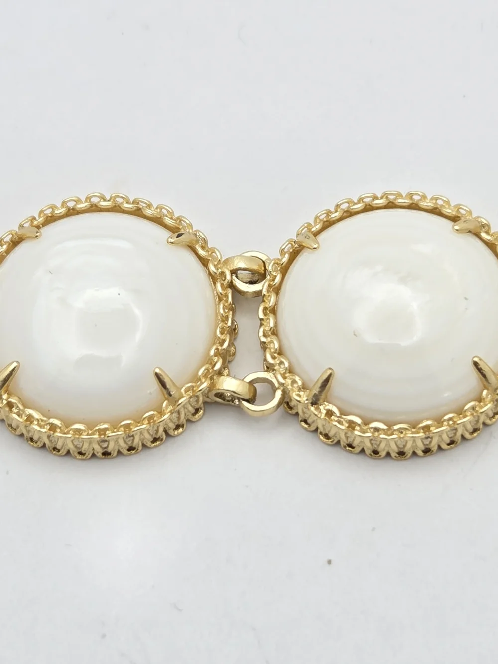 Kendra Scott Gold Tone White Banded Agate Link Bracelet